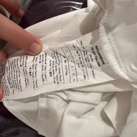 Max Mara intrend cotton blue floral Embroidered White Short Sleeve Tee SIZE L - Picture 6 of 7